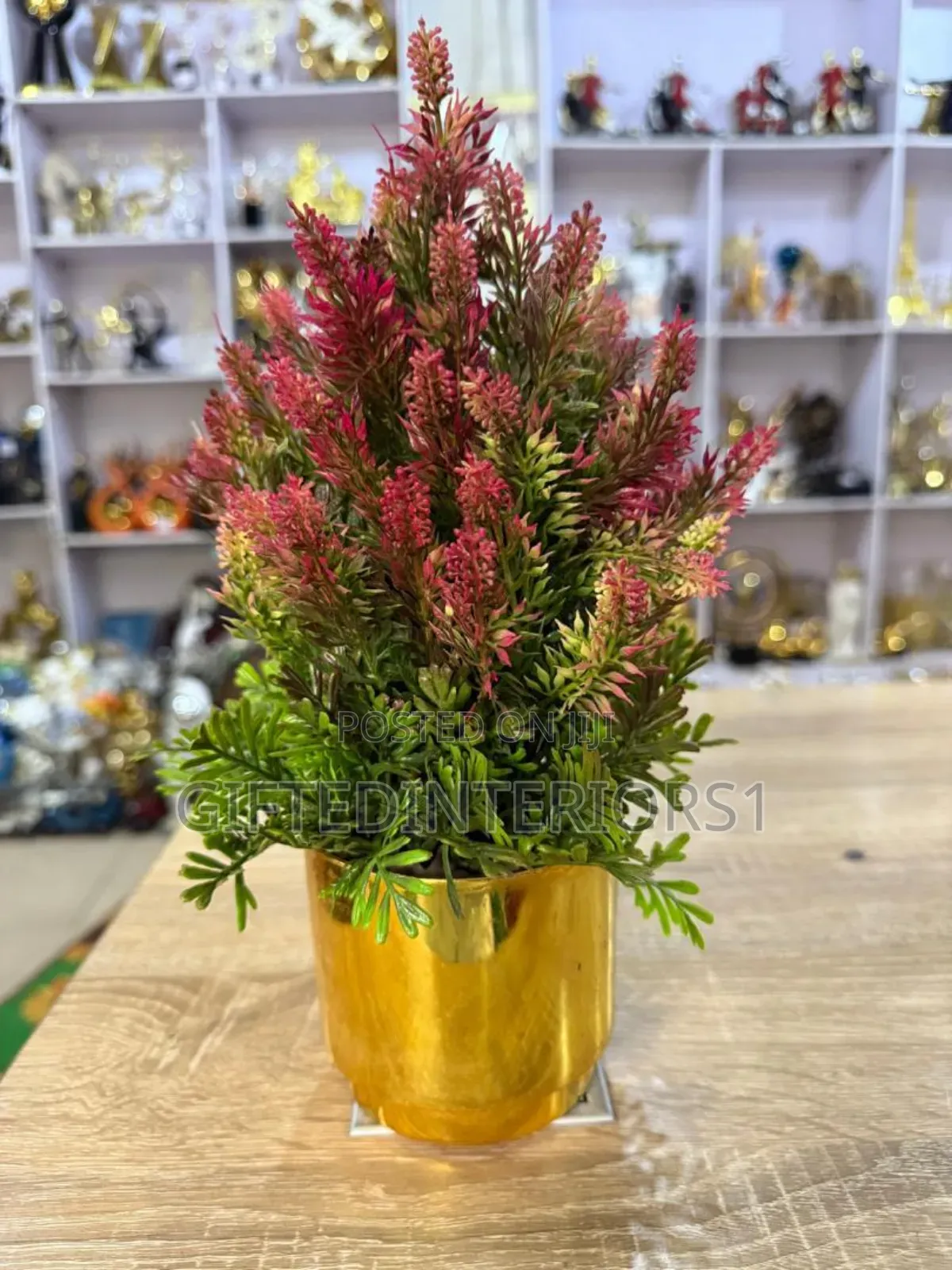 Decorative Golden Potted Flowers