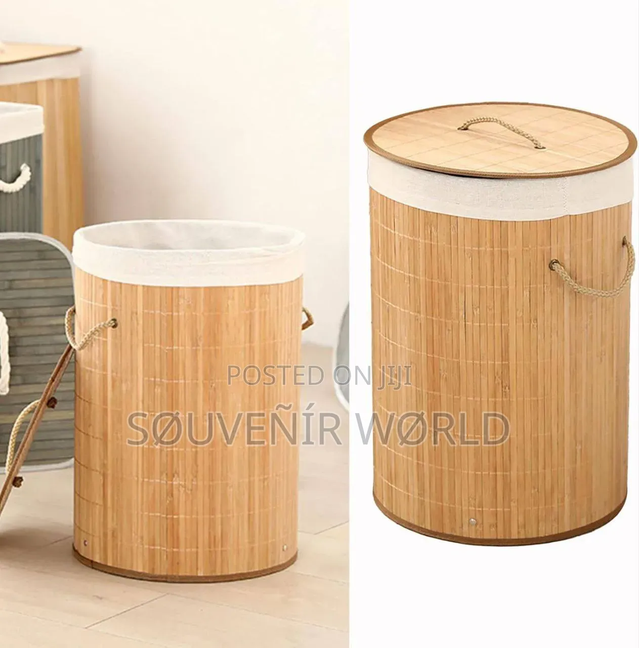 Premium Bamboo Laundry Bag Round
