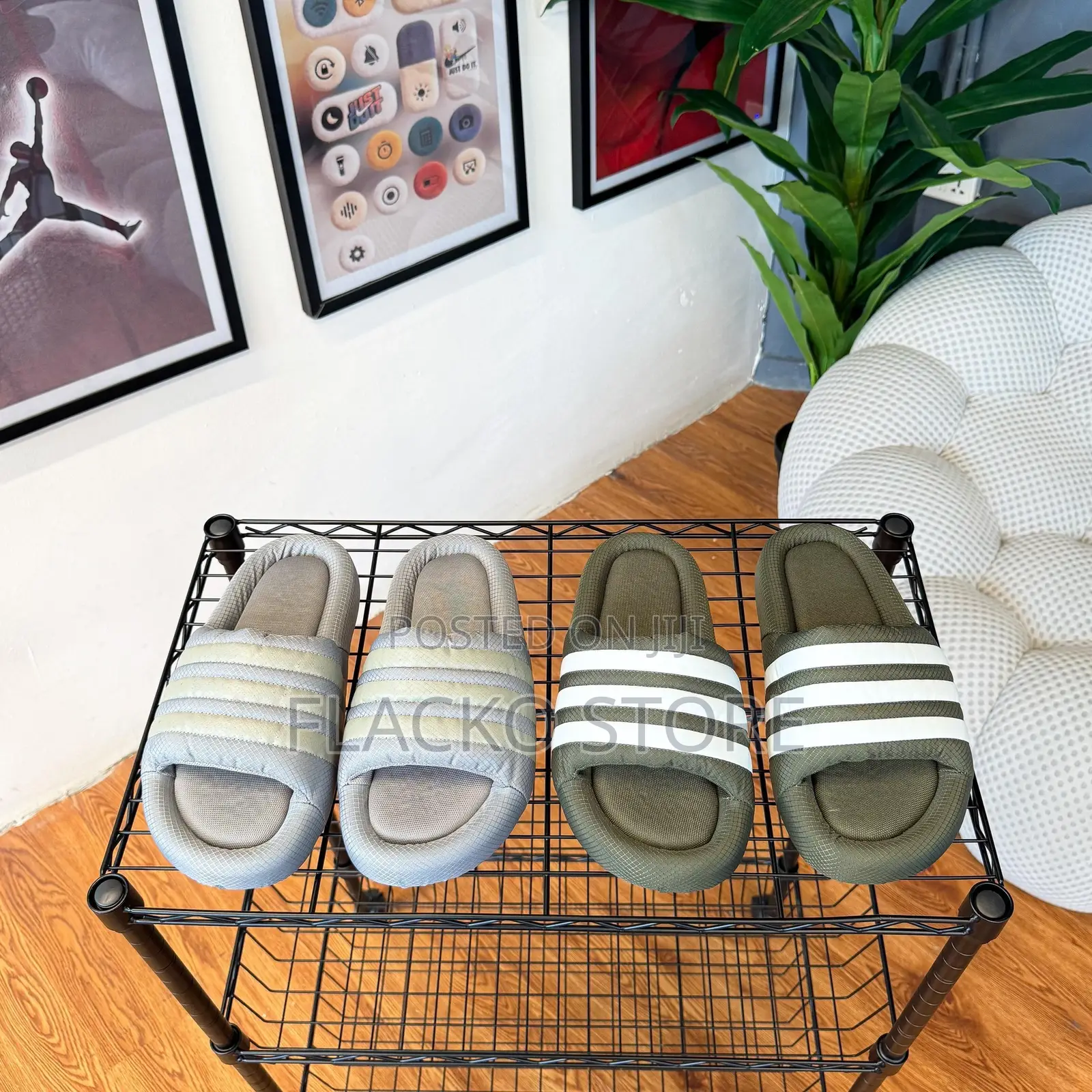 Original Adidas Adillete 24 Puffy Clothes Material Slides