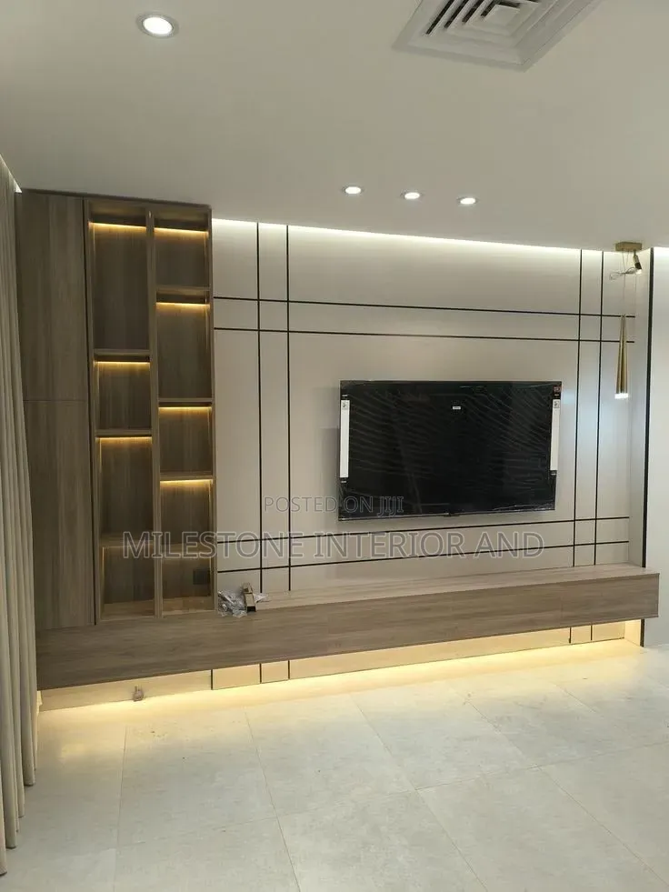 Luxury Floating TV Wall Unit With LED Lighting