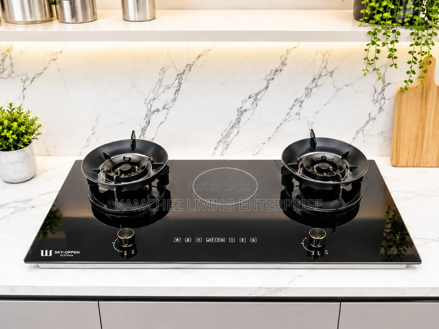 Turkish Glass 2Burner 1 Electric With Digital Time Built-in Gas Cooker