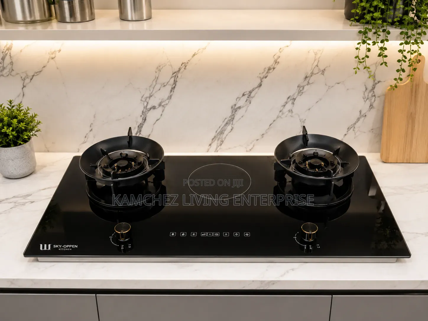Turkish Glass 2Burner 1 Electric With Digital Time Built-in Gas Cooker