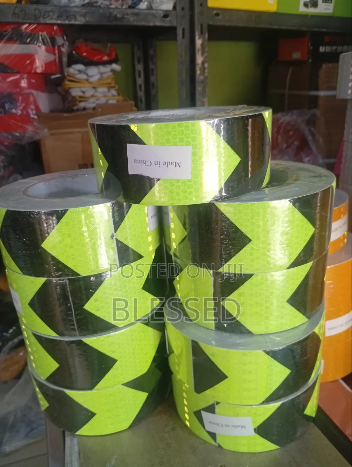Reflective Tape or Fluorescent Tape Black and Green Colour