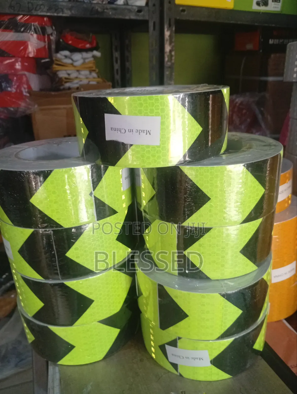 Reflective Tape or Fluorescent Tape Black and Green Colour