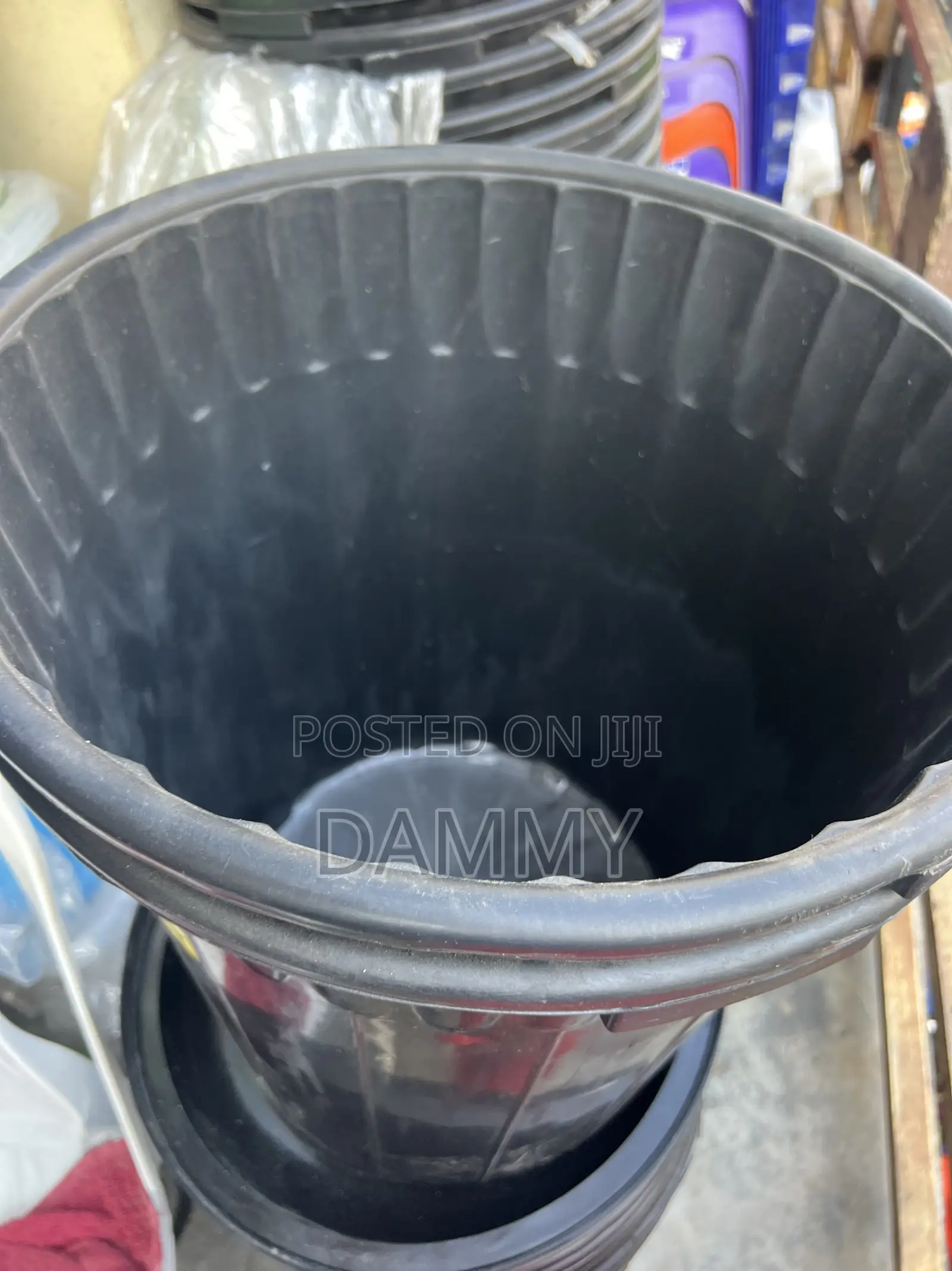 Heavy-Duty Black Plastic Storage Drum