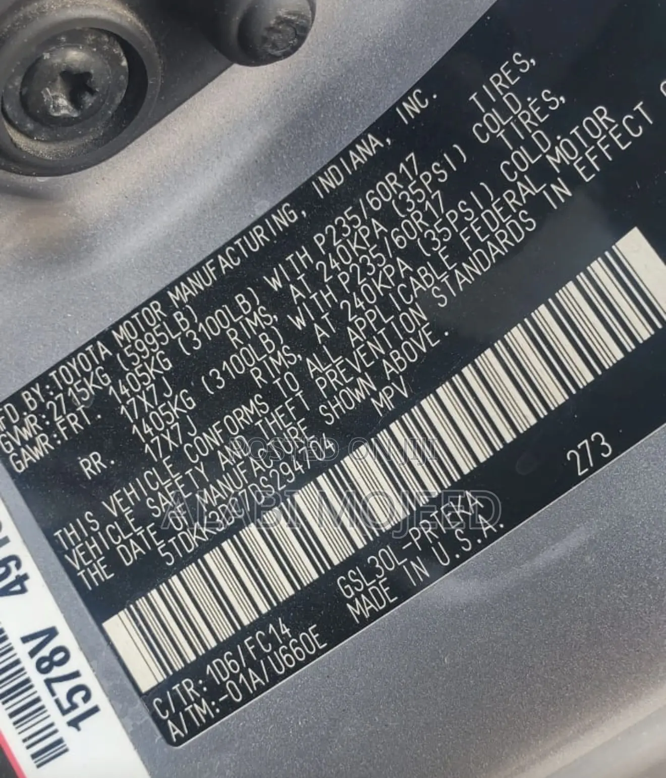 Toyota Sienna Limited AWD 7-Passenger 2013 Gray