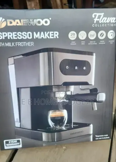 Daewoo 20-Bar Espresso Coffee Machine (Model SDA2698GE) -1350w.