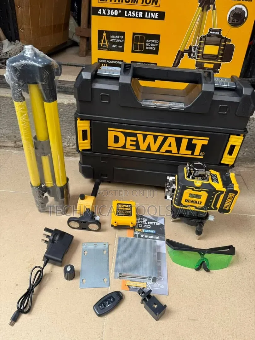 DEWALT 4×360° 3d/4d Green Laser Level Kit, With Tripod