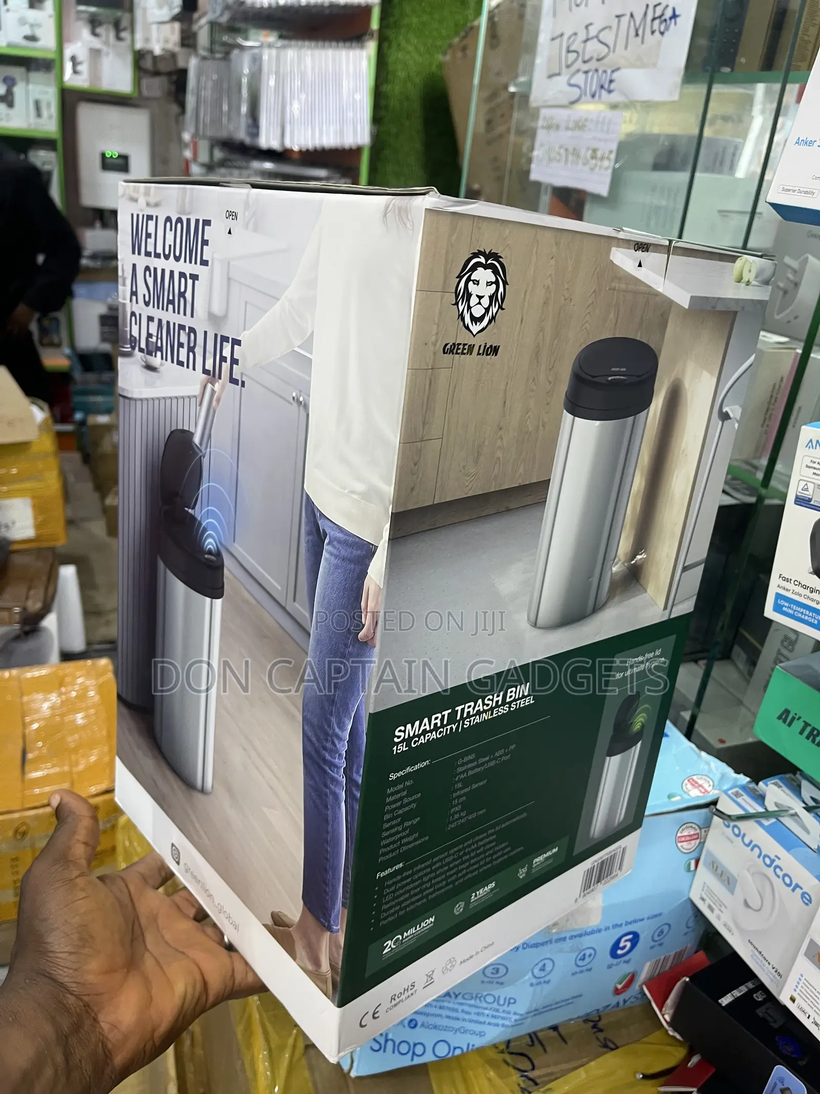 Green Lion Smart Trash Bin 15L Capacity