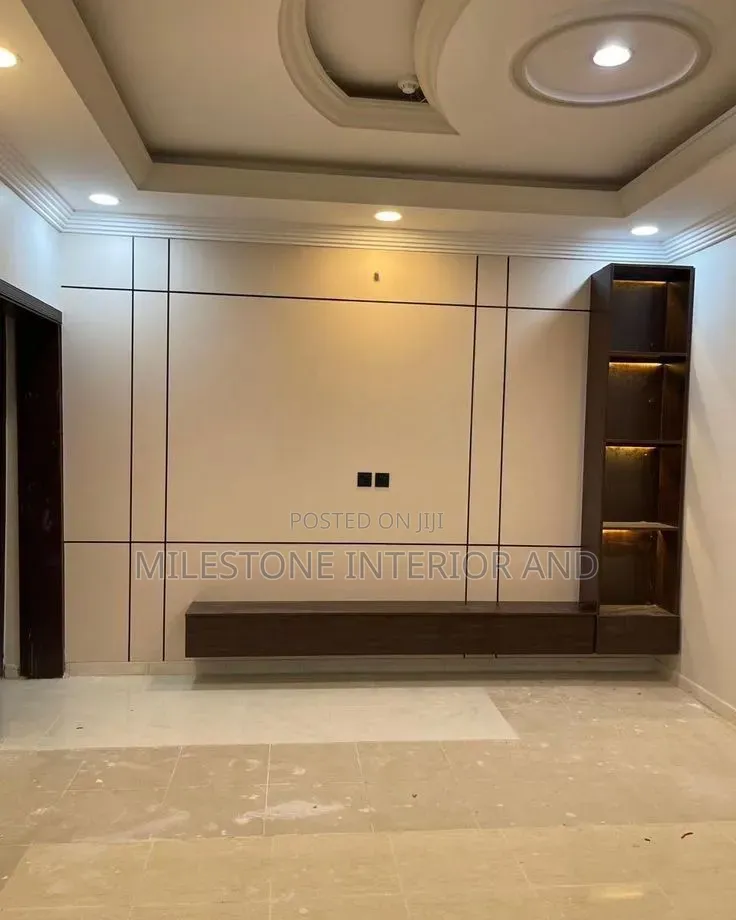 Luxury Floating TV Wall Unit With LED Display Shelf