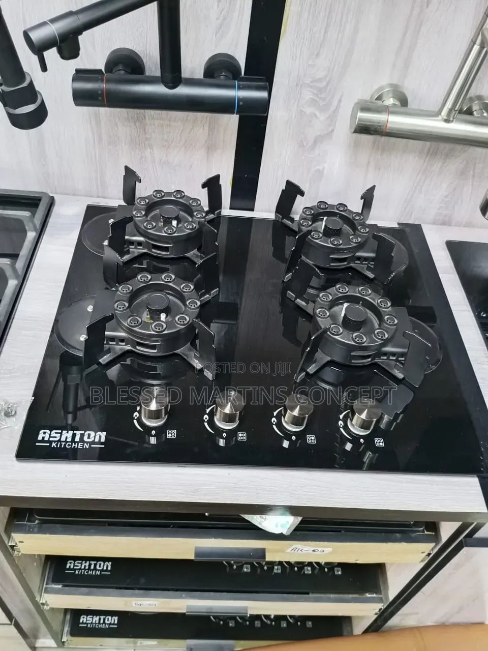 59cm Ashton Kitchen Flip Ups 4 Built-in Burner