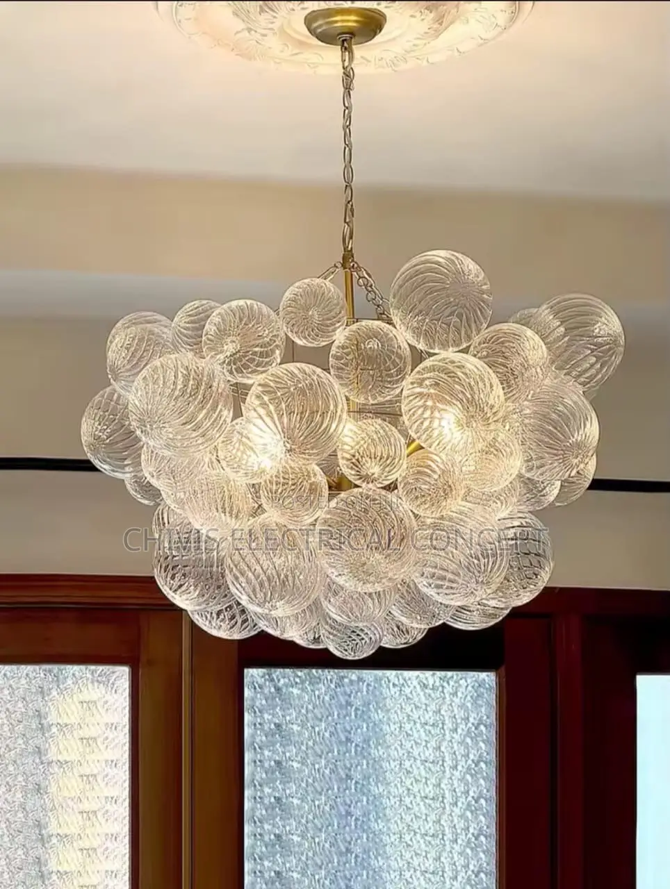 Luxury Glass Nordic Transparent Chandelier for Sitting Room, Bedroom,