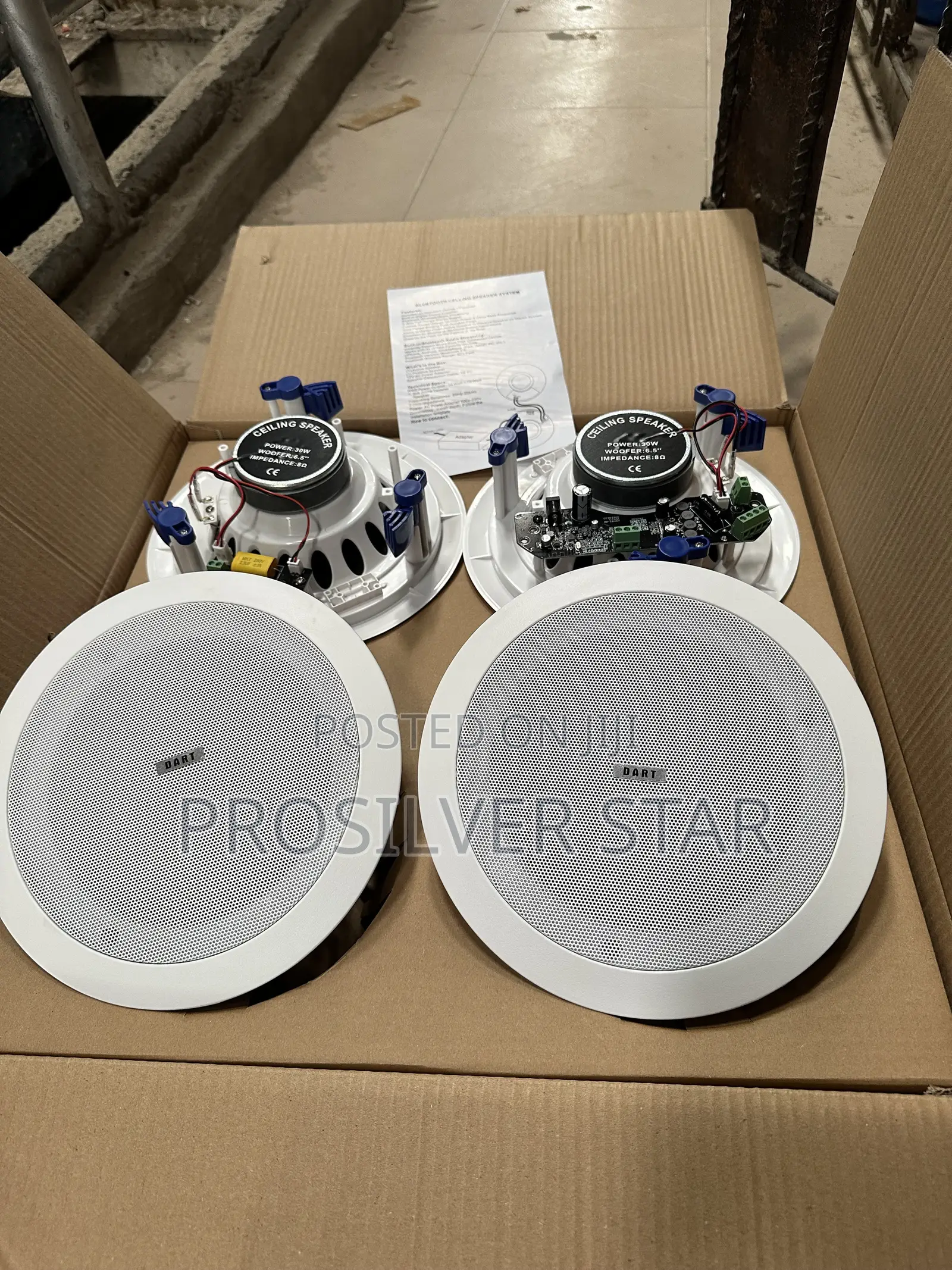 DART BT182-3 Ceiling/in-Ceiling Speakers, Rated 4 × 30 W