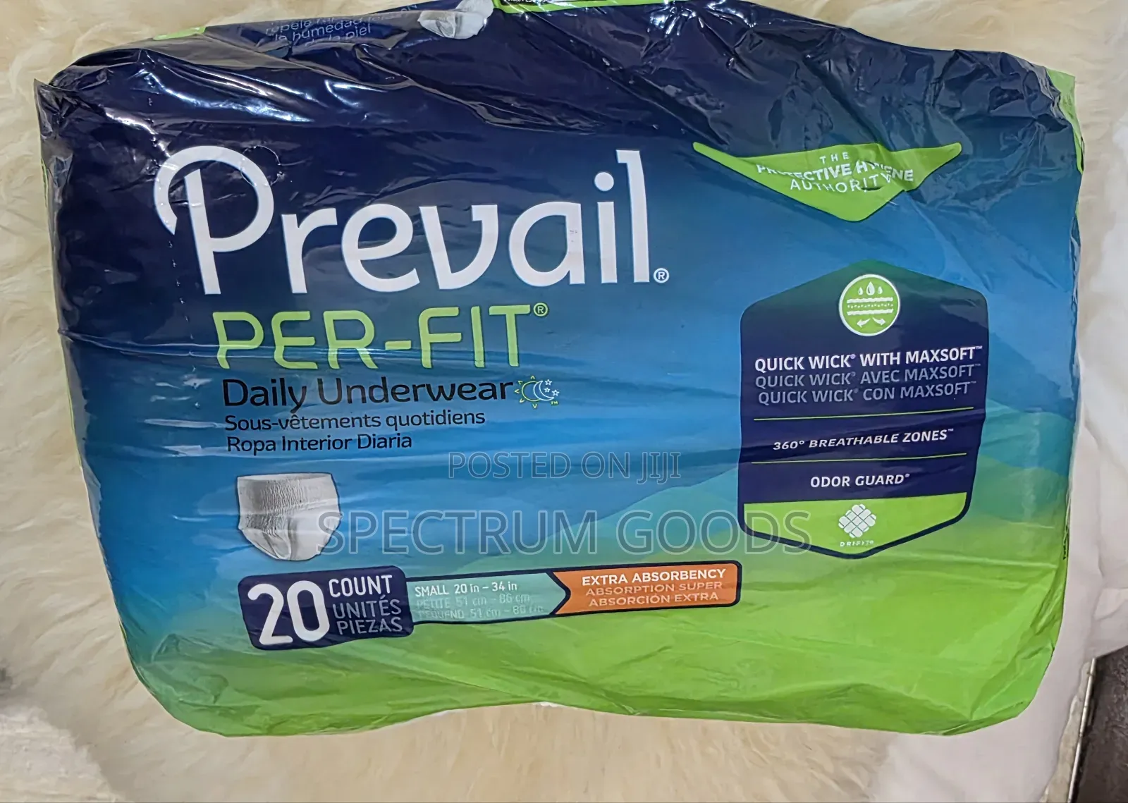 Prevail Per-Fit Daily Underwear – Extra Absorbency Small