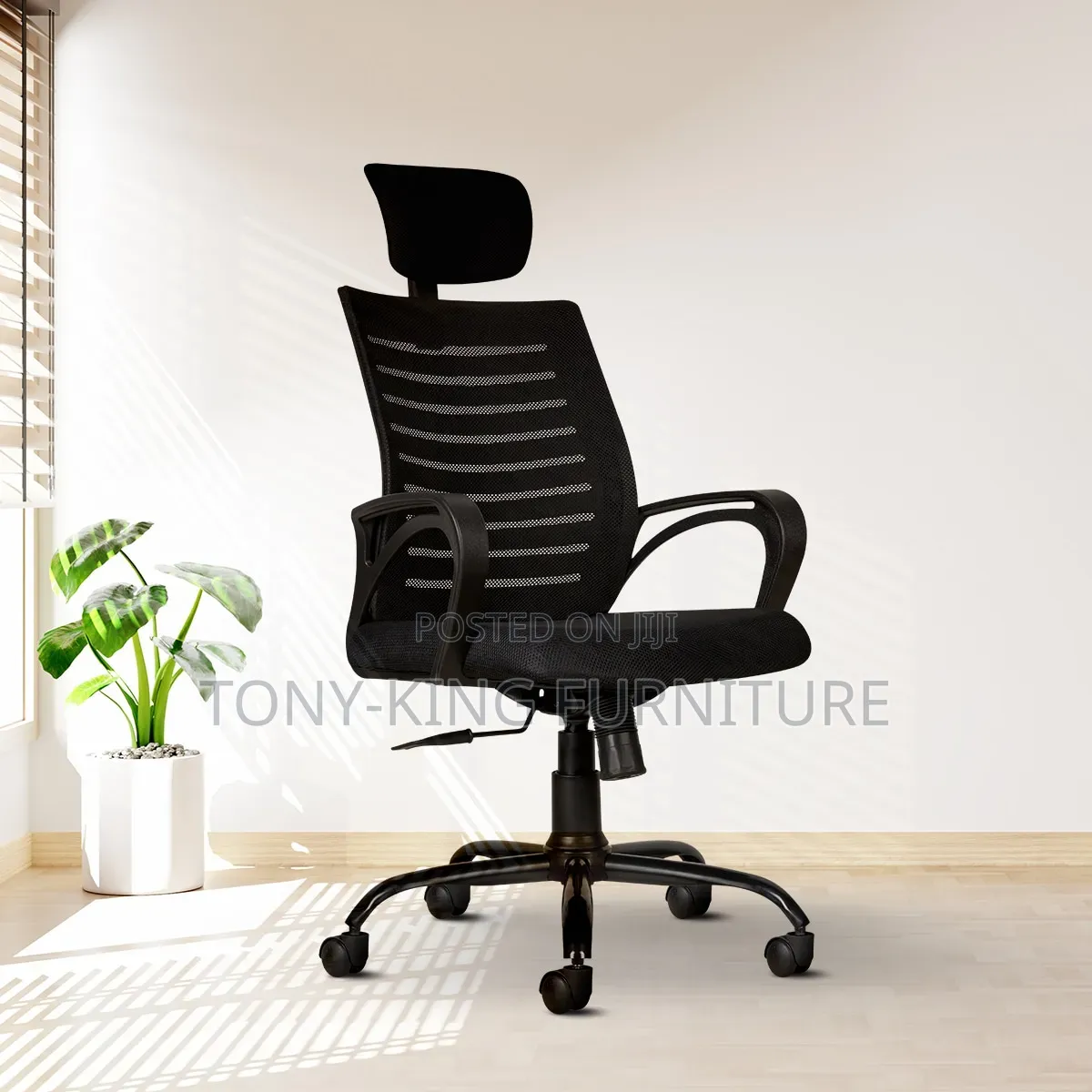Generic Office Executive Mesh Chair With Headrest.