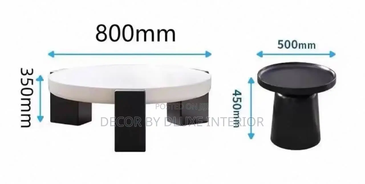 Modern Italian Design Cream Round Coffee Table With Side Table