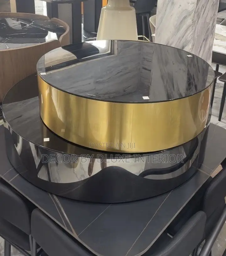 Rotating Smart Glass Round Double Coffee Table