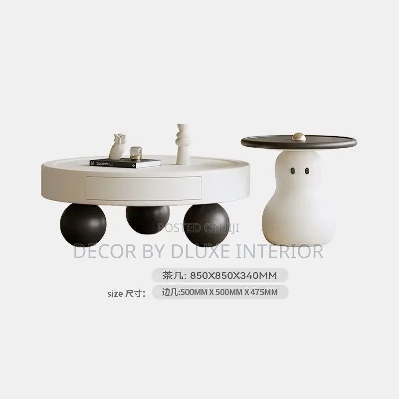 Modern Wooden Cream Snowman Coffee Table