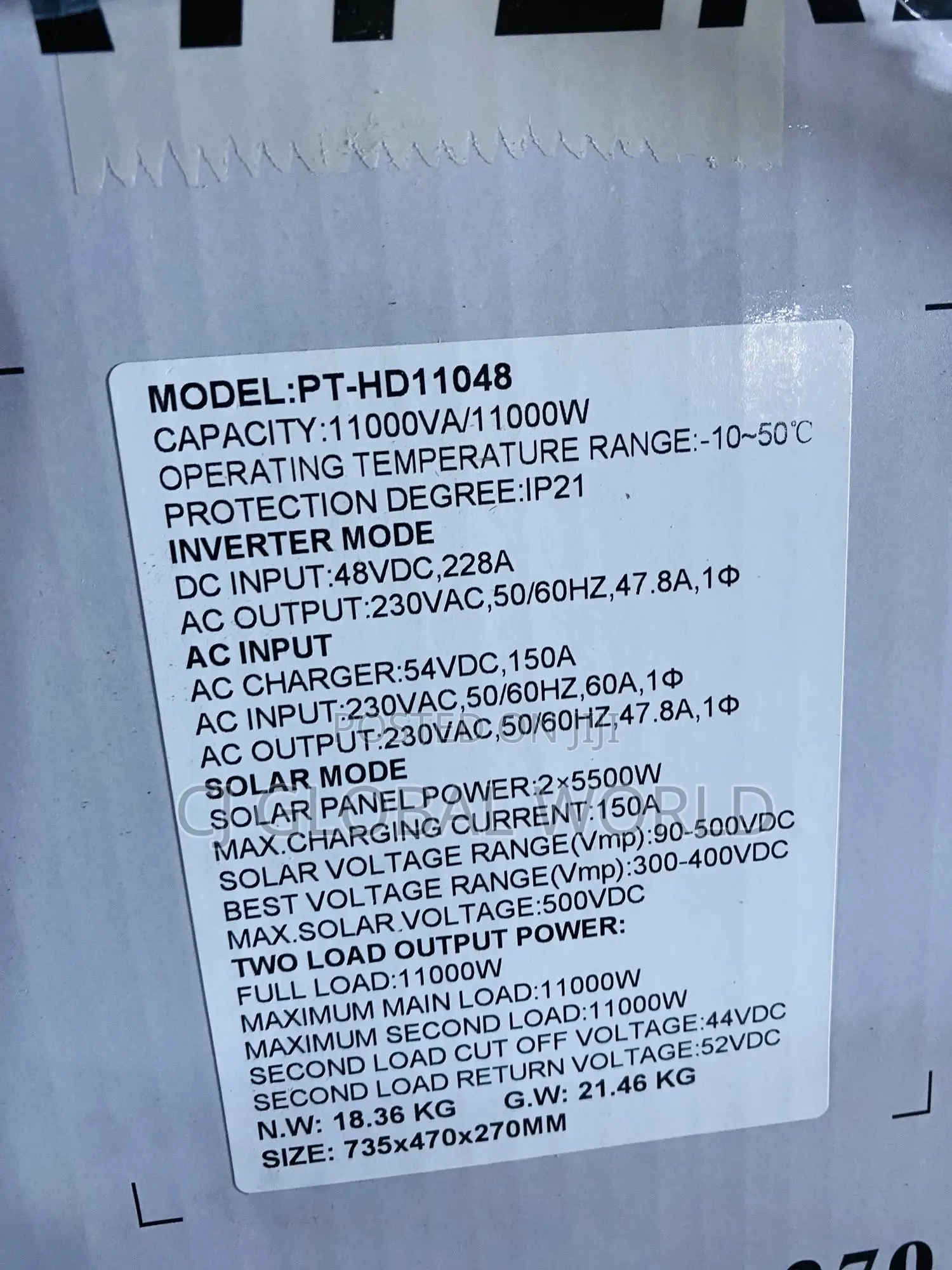 11kva/48v Hybrid Inverter Pattern