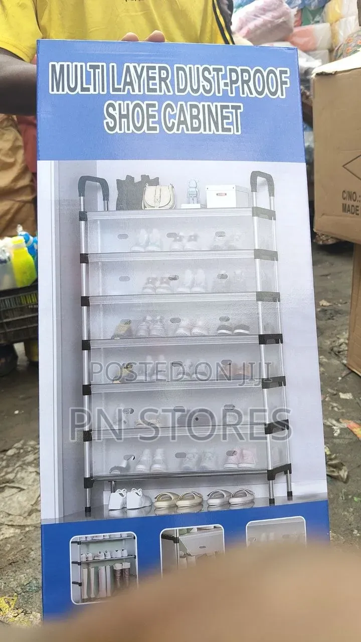 7 Layers Shoe Rack With Dust Cabinet