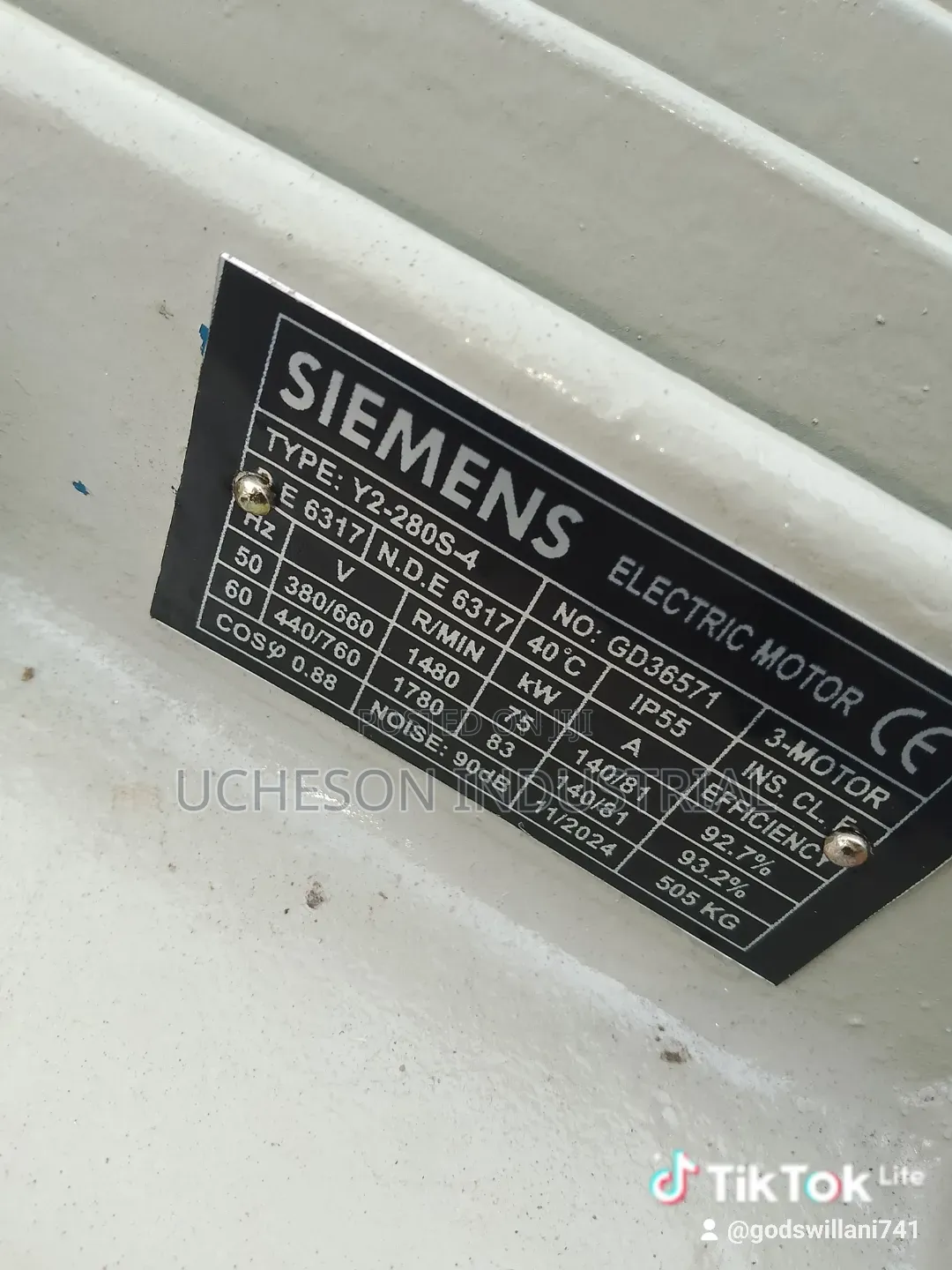 Siemens Electric Motor 75kw/100hp