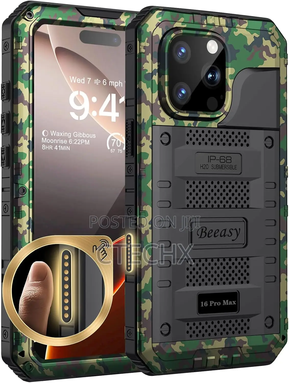 Beeasy for iPhone 16 Pro Max Case Waterproof Heavy Duty Metal Armour