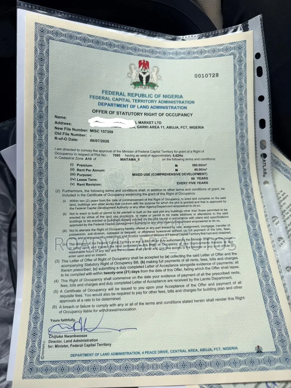 Maitama 2, 12 Hectares of Residential Land for Sale