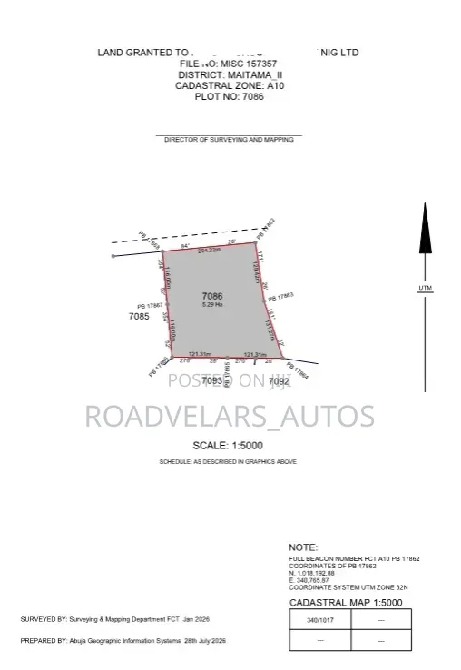 Maitama 2, 12 Hectares of Residential Land for Sale
