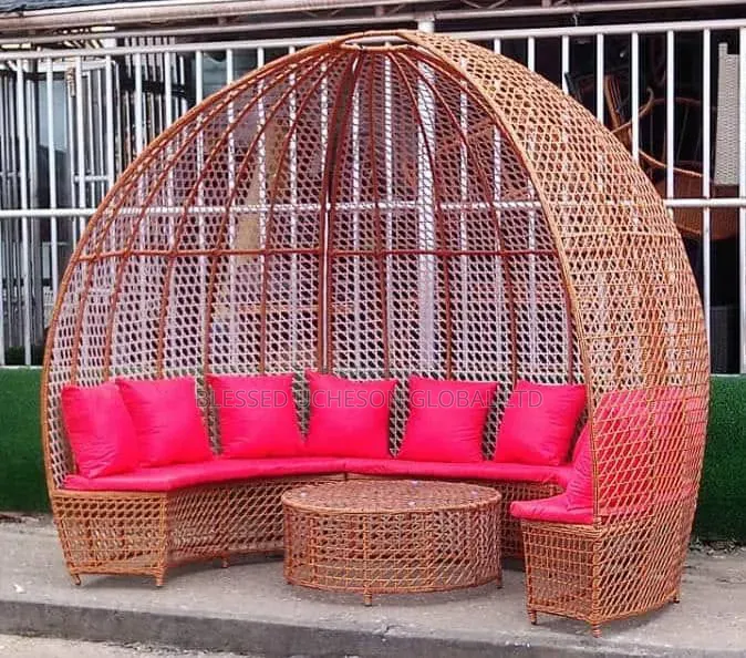 Brand New Elegant Rattan Dome Sofa Set With Coffee Table