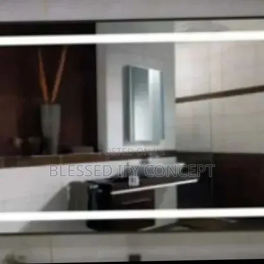 High Quality Executive Mirror 70 by 90 Black Frem LED With 3 Lights