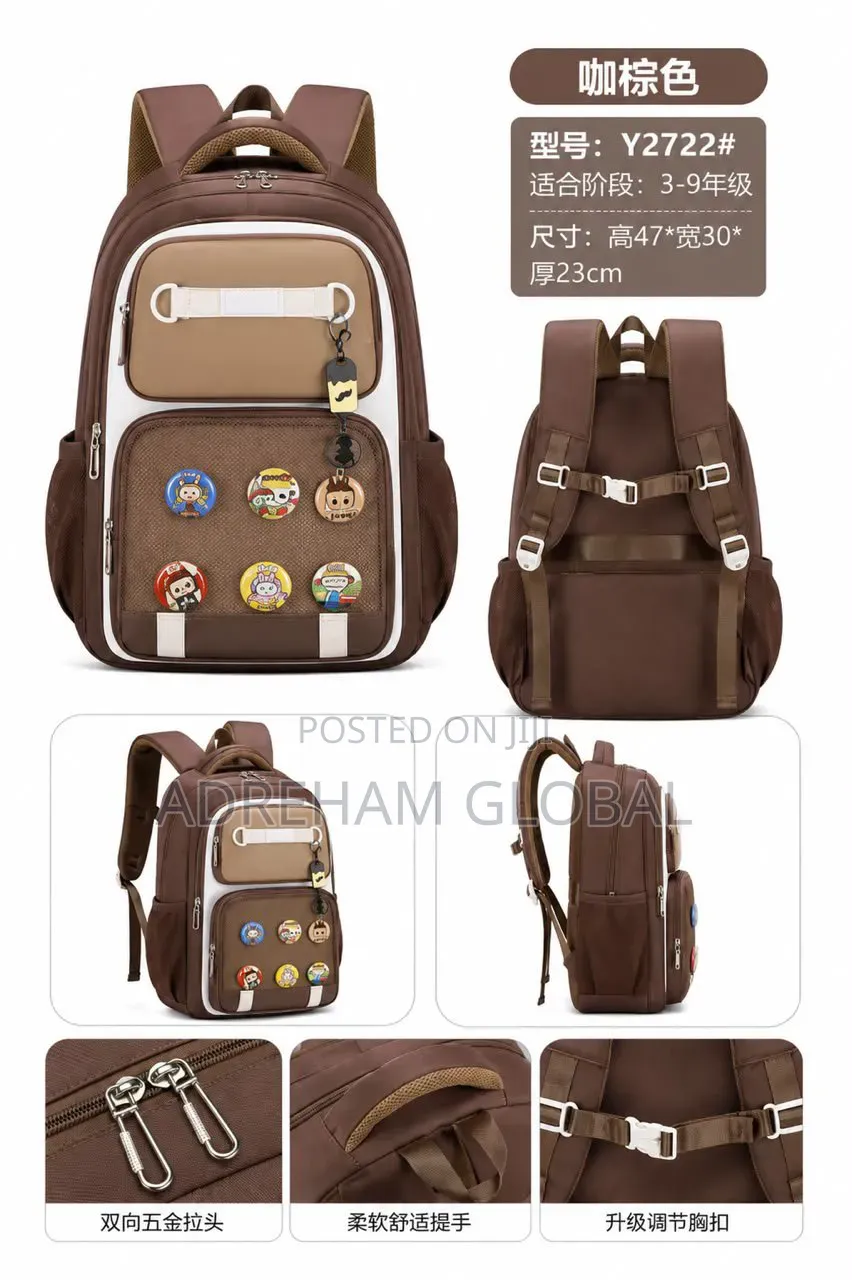 Premium Orthopedic School Bag With Removal Character Clips Pri 5-Jss3