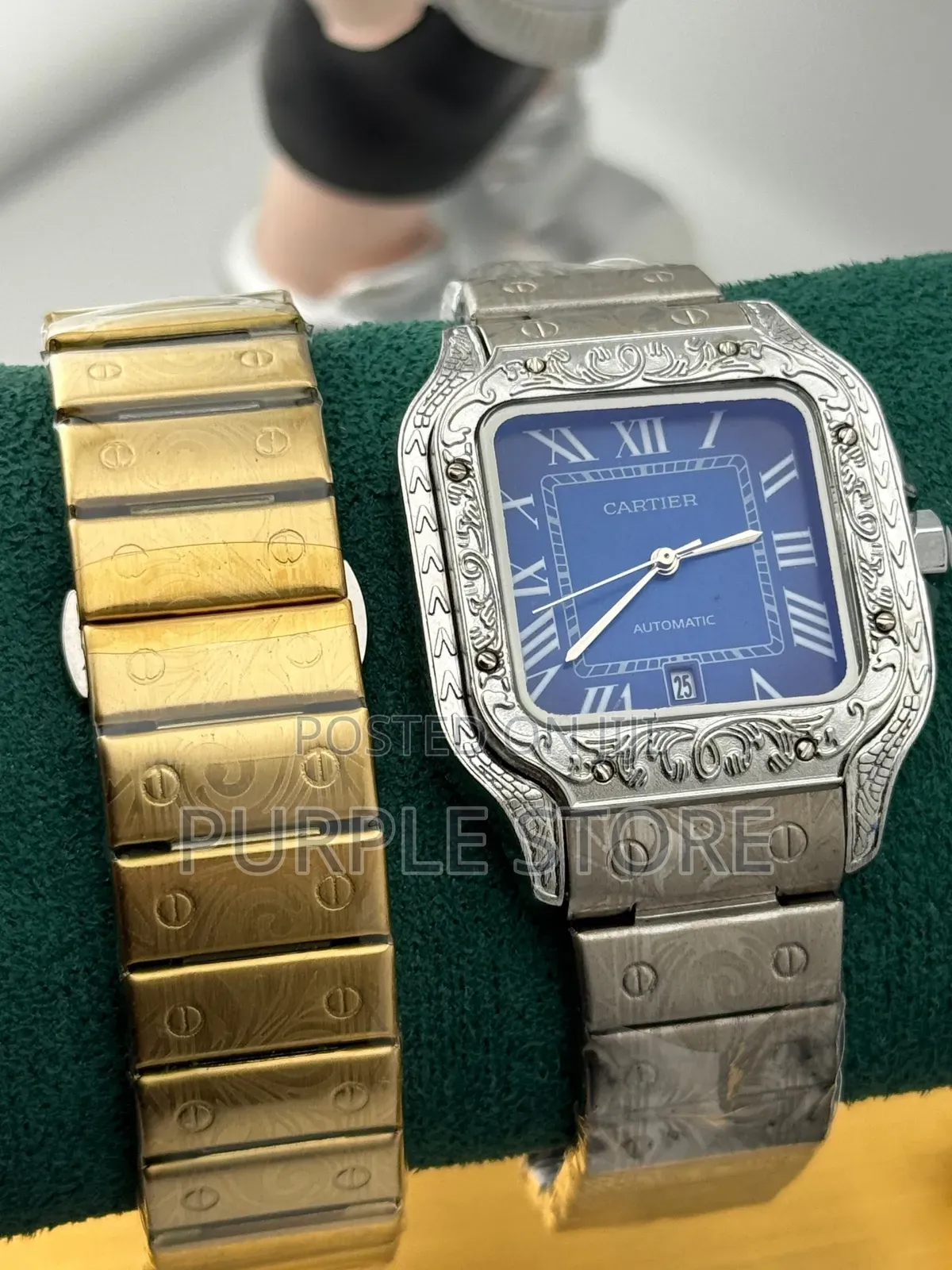 Cartier Square Engraved Wristwatches