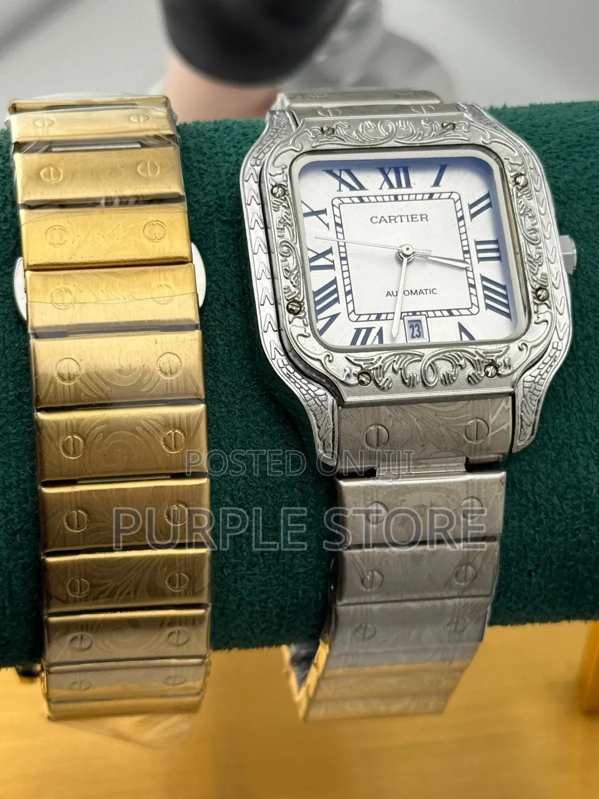 Cartier Square Engraved Wristwatches