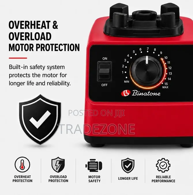 Binatone 1500W High-Speed Blender, Grinder Chopper (Model BLGC-1589)