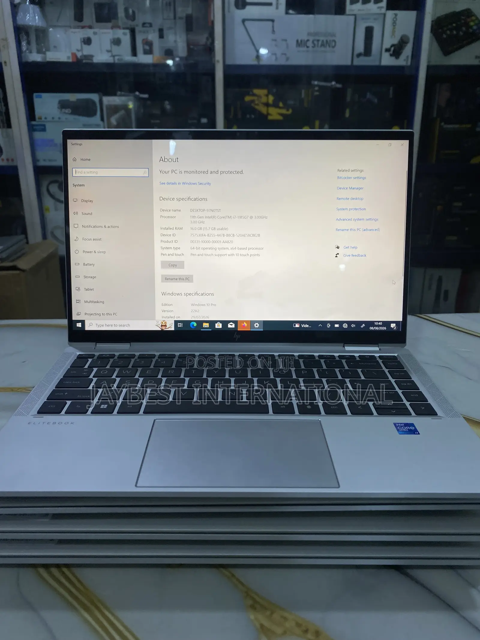 Laptop HP EliteBook 1040 G8 16GB Intel Core i7 SSD 256GB