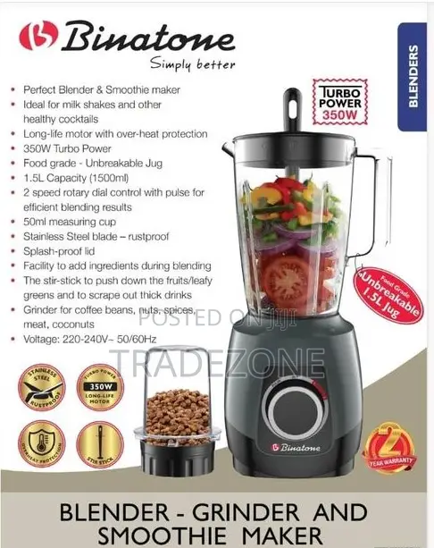 Binatone 350W Blender and Smoothie Maker (BLG-470)