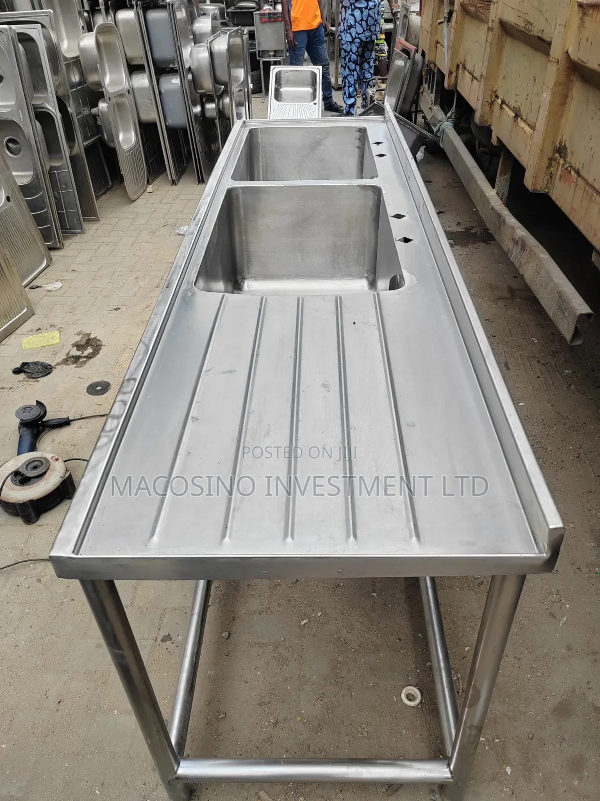 304 Stainless Steel, 2mm Thickness Industrial Sink.