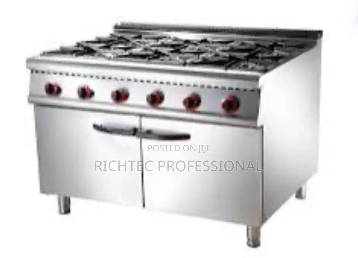 High Quality Commercial Six Burner Gas Range With Cabinets