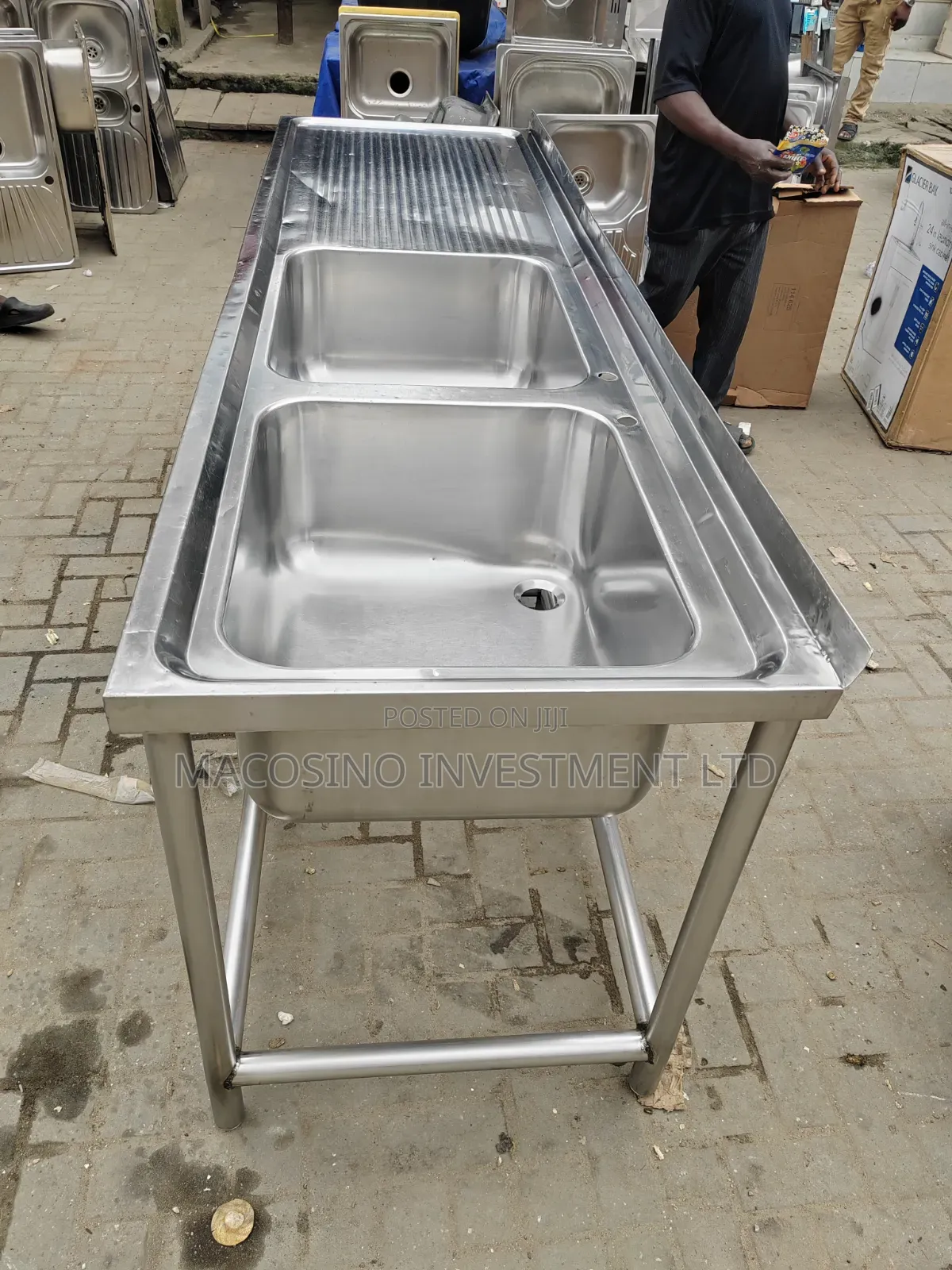 304 Stainless Steel, 1.5mm Thickness Industrial Sink.