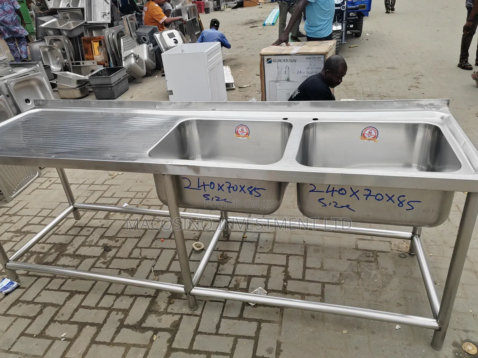 304 Stainless Steel, 1.5mm Thickness Industrial Sink.