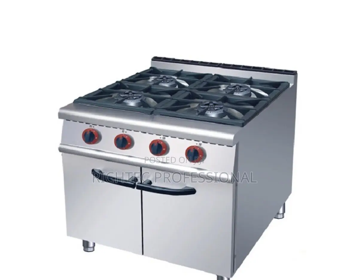 High Quality Commercial Four Burner Gas Cooker With Cabinets