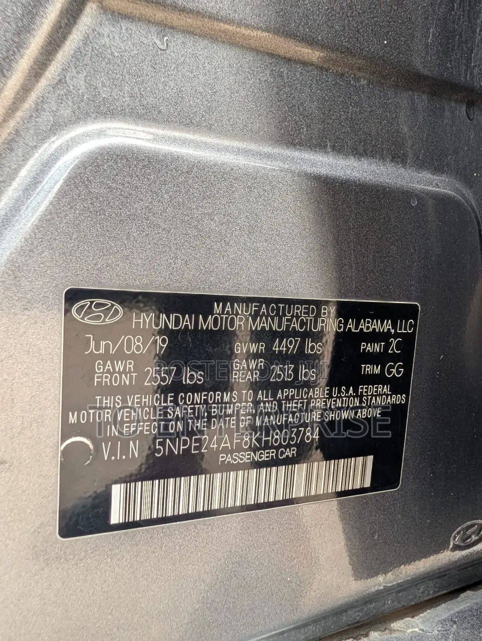 Hyundai Sonata 2019 Gray