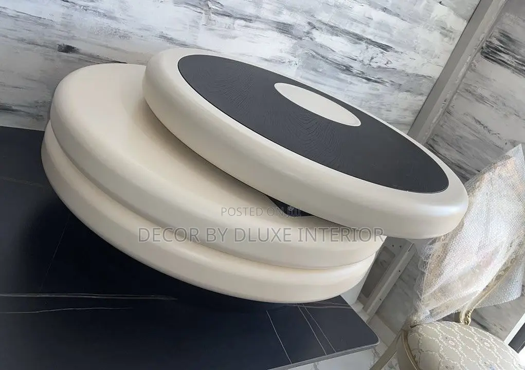 Italian Solid Wood Round Rotatable Coffee Table
