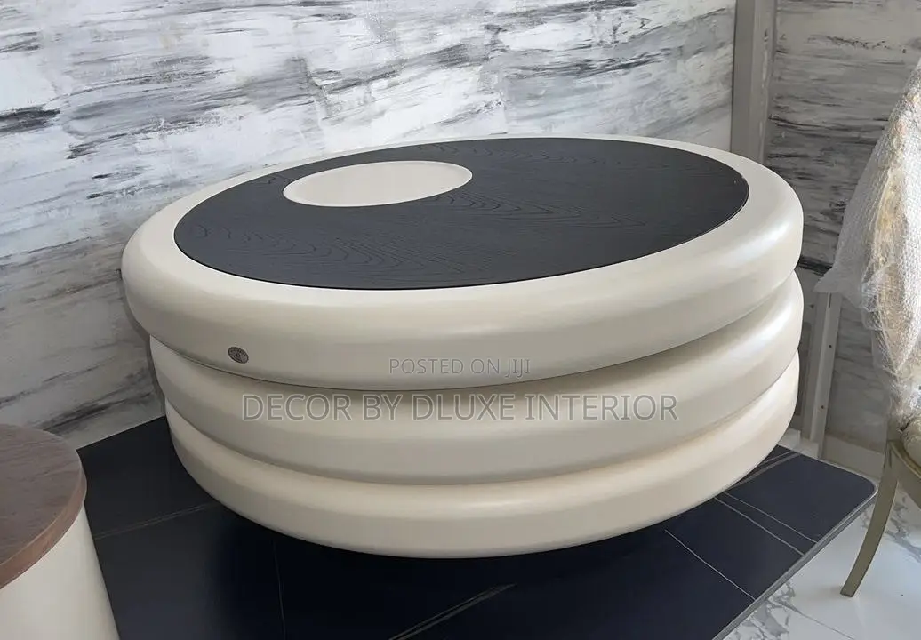 Italian Solid Wood Round Rotatable Coffee Table