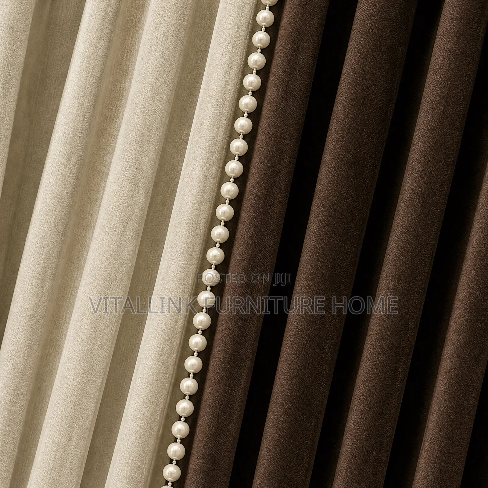 Luxury 3-Layer Curtain Set With LED Track Gold Tiebacks