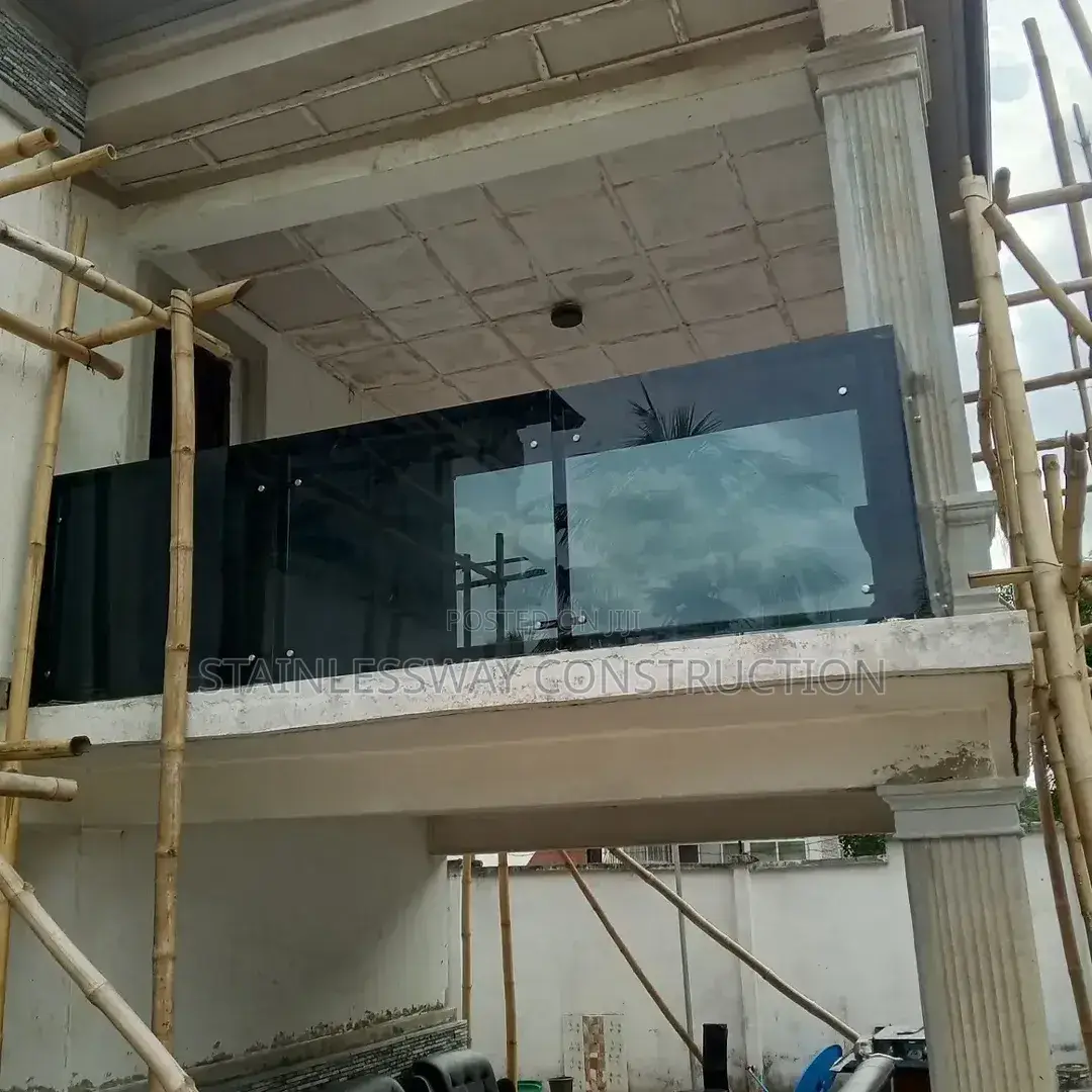 10mm Black/Dark Grey Glass Balcony at Asaba