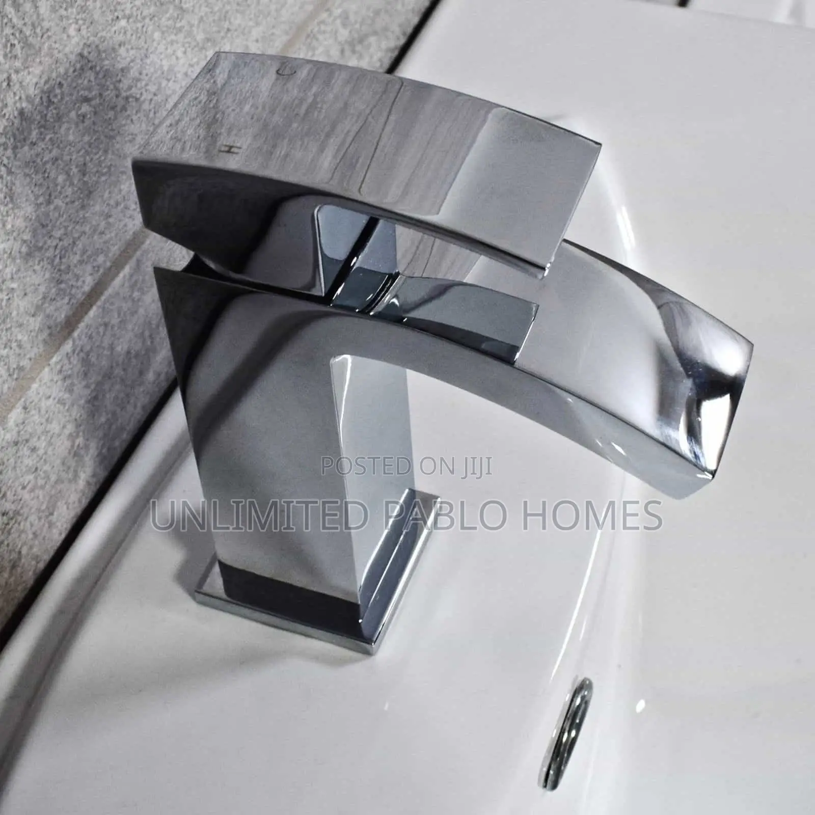Chrome Short Waterfall Basin Mixer Tap