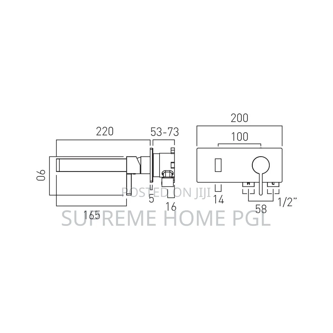 High Quality Vado Wall-Mounted Mixer Tap