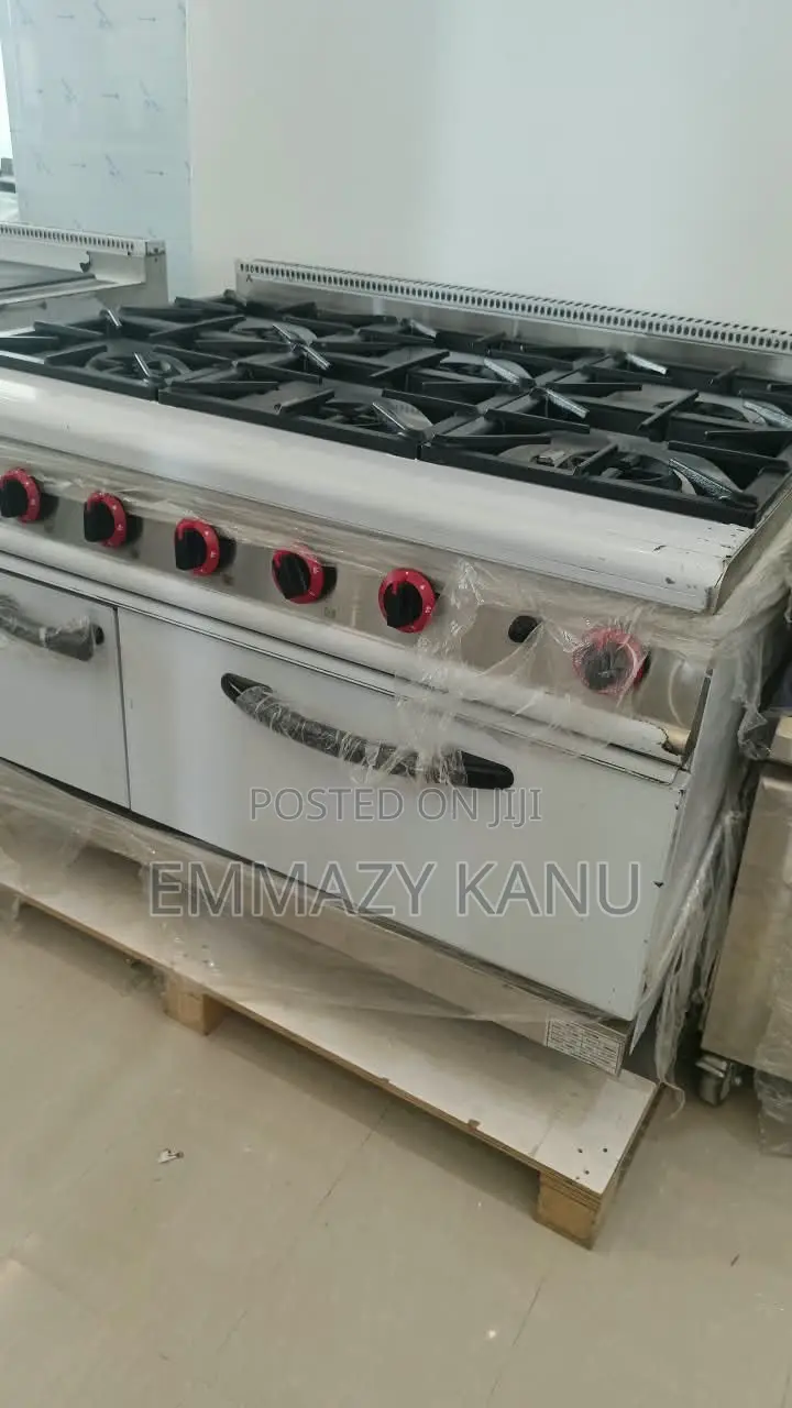 6 Burner Gas Cooker With Oven and Side Cabinet