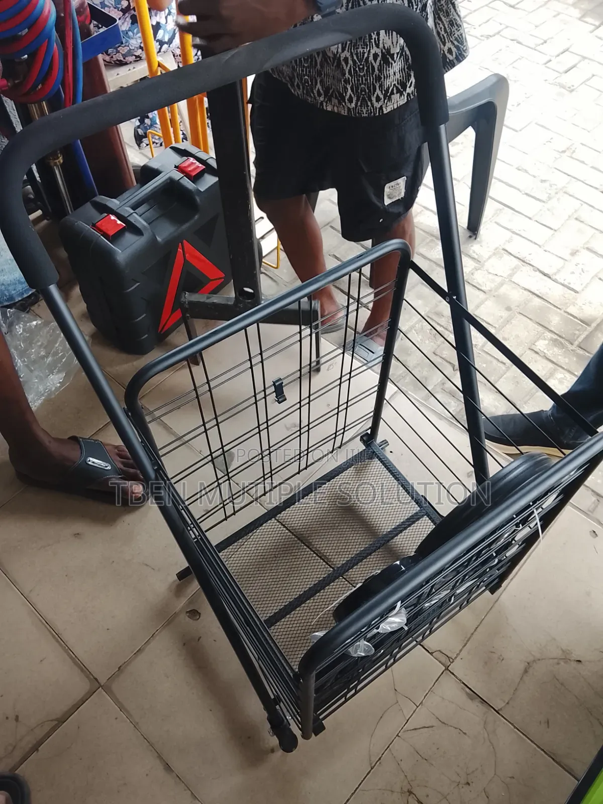 Portable, Foldable Metal Wire Shopping and Utility Cart